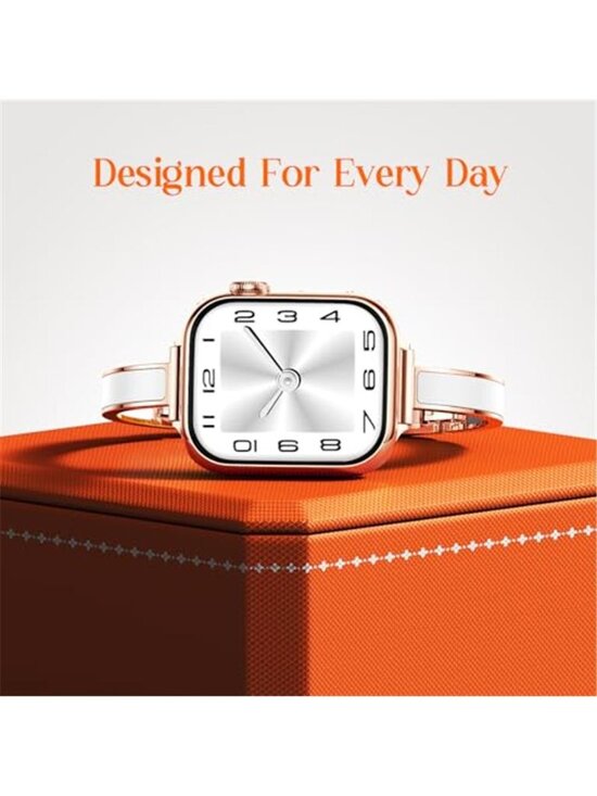 NEW Slim Luxury Rose Gold/White Apple Watch Band main image 4